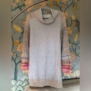 Practice by Anthropologie Gray Cowl Neck Long Sweatshirt